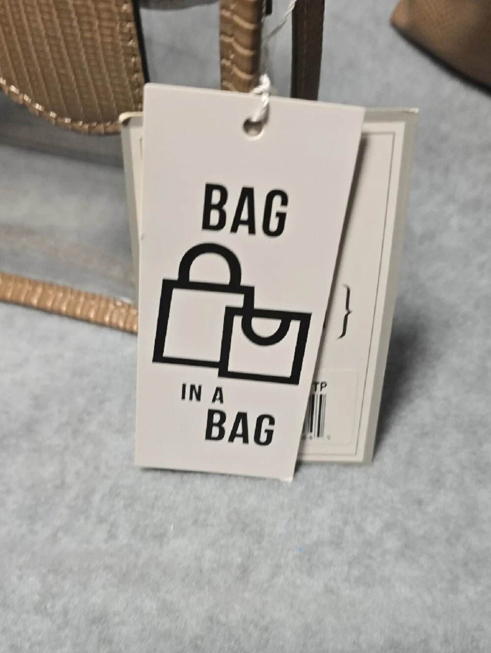 JEN & CO. Stacey Bag In a Bag Taupe Vegan Lizzard Embossed Mini Satchel